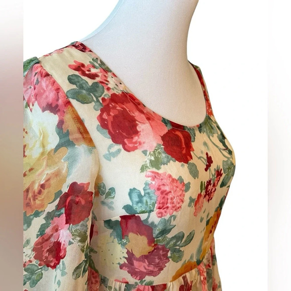Line & DOT Sheer Floral Peplum Blouse - Picture 3 of 9
